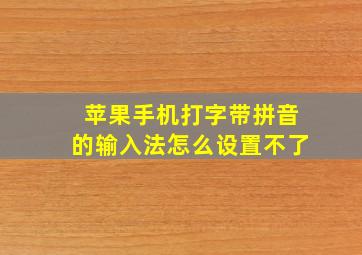 苹果手机打字带拼音的输入法怎么设置不了