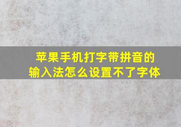 苹果手机打字带拼音的输入法怎么设置不了字体