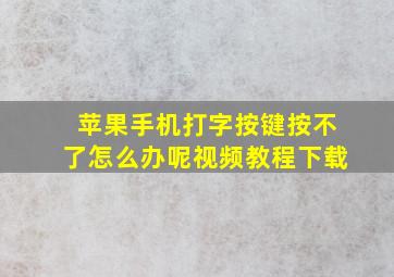 苹果手机打字按键按不了怎么办呢视频教程下载