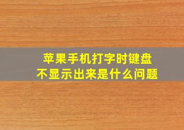 苹果手机打字时键盘不显示出来是什么问题