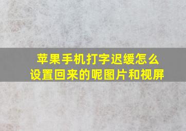 苹果手机打字迟缓怎么设置回来的呢图片和视屏