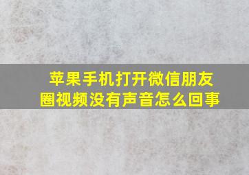 苹果手机打开微信朋友圈视频没有声音怎么回事