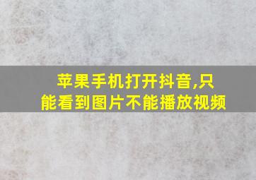 苹果手机打开抖音,只能看到图片不能播放视频