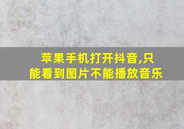 苹果手机打开抖音,只能看到图片不能播放音乐