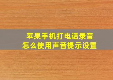 苹果手机打电话录音怎么使用声音提示设置