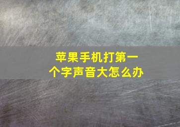 苹果手机打第一个字声音大怎么办