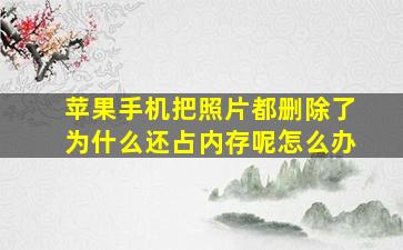 苹果手机把照片都删除了为什么还占内存呢怎么办