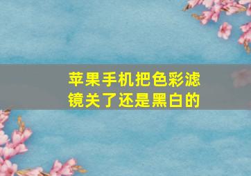 苹果手机把色彩滤镜关了还是黑白的