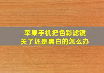 苹果手机把色彩滤镜关了还是黑白的怎么办