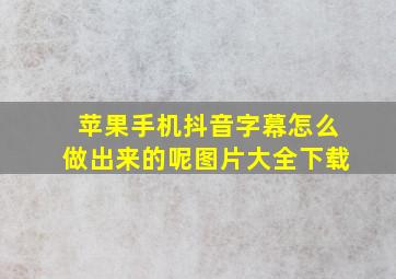 苹果手机抖音字幕怎么做出来的呢图片大全下载