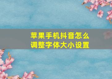 苹果手机抖音怎么调整字体大小设置