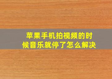 苹果手机拍视频的时候音乐就停了怎么解决