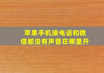 苹果手机接电话和微信都没有声音在哪里开