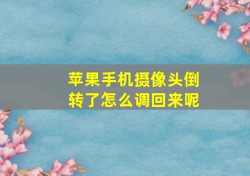 苹果手机摄像头倒转了怎么调回来呢