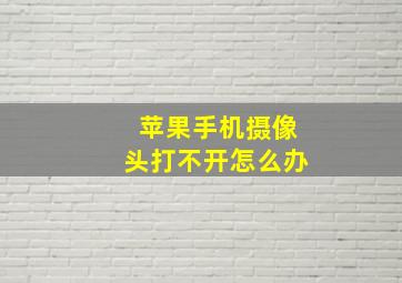 苹果手机摄像头打不开怎么办