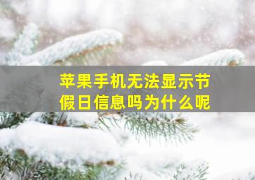 苹果手机无法显示节假日信息吗为什么呢