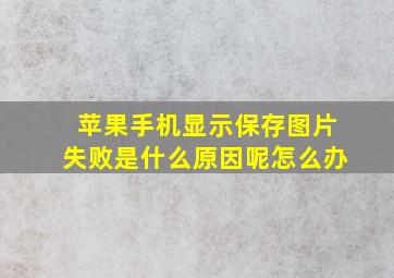 苹果手机显示保存图片失败是什么原因呢怎么办