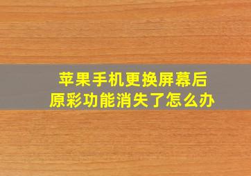 苹果手机更换屏幕后原彩功能消失了怎么办