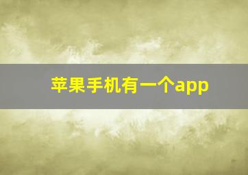 苹果手机有一个app