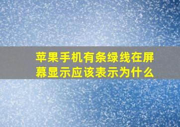 苹果手机有条绿线在屏幕显示应该表示为什么