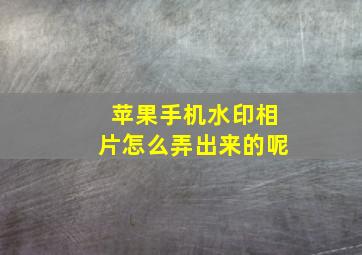 苹果手机水印相片怎么弄出来的呢