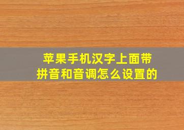 苹果手机汉字上面带拼音和音调怎么设置的