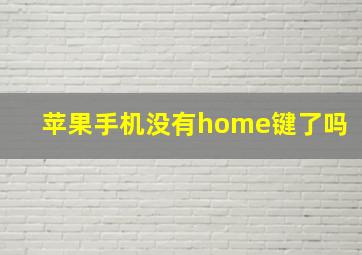 苹果手机没有home键了吗