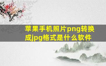 苹果手机照片png转换成jpg格式是什么软件