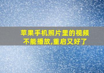 苹果手机照片里的视频不能播放,重启又好了