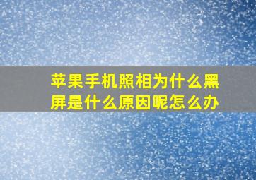 苹果手机照相为什么黑屏是什么原因呢怎么办