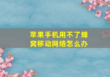 苹果手机用不了蜂窝移动网络怎么办