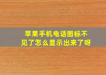 苹果手机电话图标不见了怎么显示出来了呀