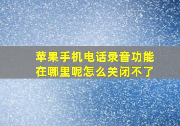 苹果手机电话录音功能在哪里呢怎么关闭不了