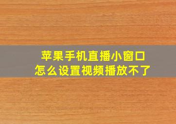 苹果手机直播小窗口怎么设置视频播放不了