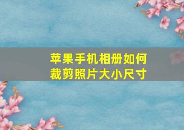 苹果手机相册如何裁剪照片大小尺寸