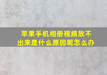 苹果手机相册视频放不出来是什么原因呢怎么办