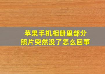 苹果手机相册里部分照片突然没了怎么回事