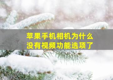 苹果手机相机为什么没有视频功能选项了