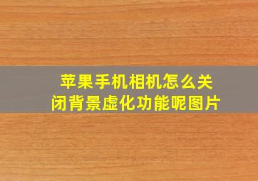 苹果手机相机怎么关闭背景虚化功能呢图片