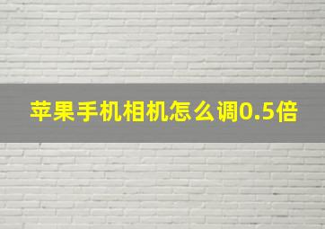 苹果手机相机怎么调0.5倍