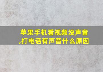 苹果手机看视频没声音,打电话有声音什么原因