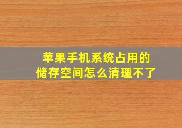 苹果手机系统占用的储存空间怎么清理不了