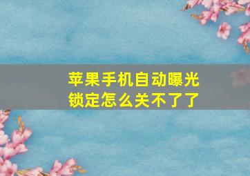 苹果手机自动曝光锁定怎么关不了了