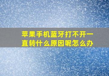 苹果手机蓝牙打不开一直转什么原因呢怎么办