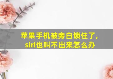 苹果手机被旁白锁住了,siri也叫不出来怎么办