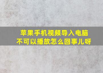 苹果手机视频导入电脑不可以播放怎么回事儿呀