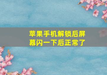 苹果手机解锁后屏幕闪一下后正常了