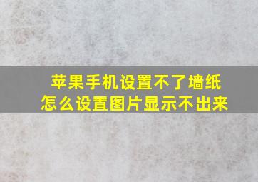 苹果手机设置不了墙纸怎么设置图片显示不出来