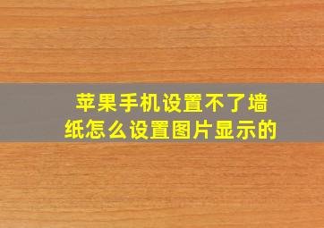 苹果手机设置不了墙纸怎么设置图片显示的