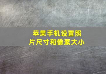 苹果手机设置照片尺寸和像素大小